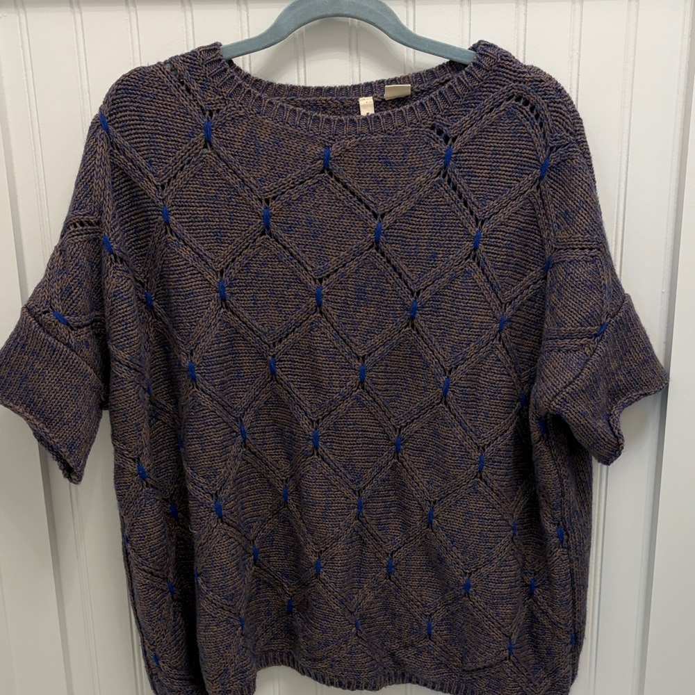 Moth Brown and Blue Knit Sweater